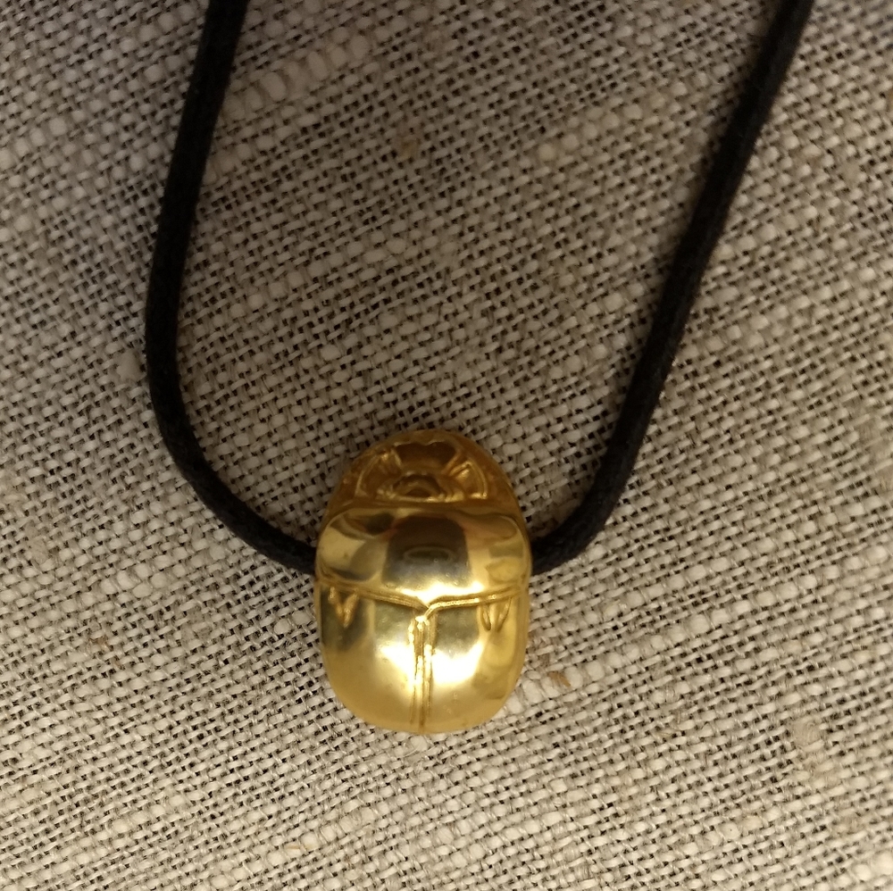 Metropolitan Museum of Art Gold Toned Egyptian Scarab Pendant